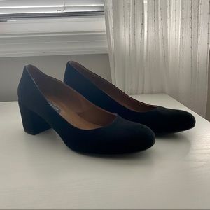 Margaux Black Suede Block Heels